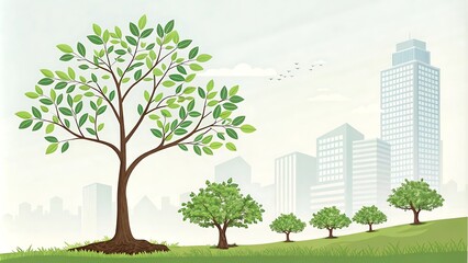 Obraz premium Business growth graph with tree bank money
