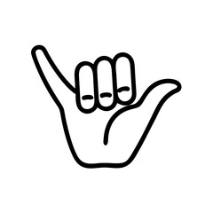 Obraz premium Shaka hang loose gesture symbolizing aloha spirit and relaxation on a plain background