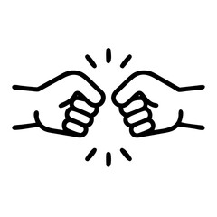 Fototapeta premium Fist bump gesture symbolizing friendship and celebration on a plain background