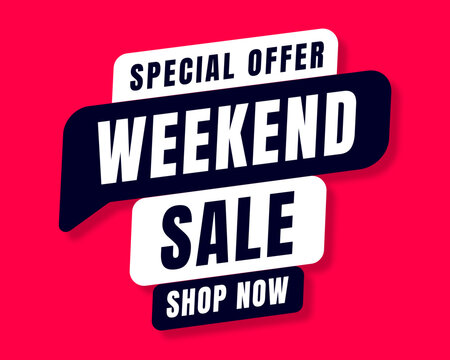 Weekend sale special offer shop now isolated