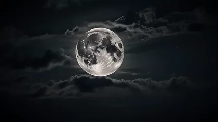 closeup of full moon in the sky