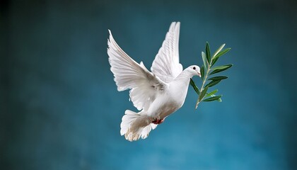 White dove with an olive branch, symbolizing peace