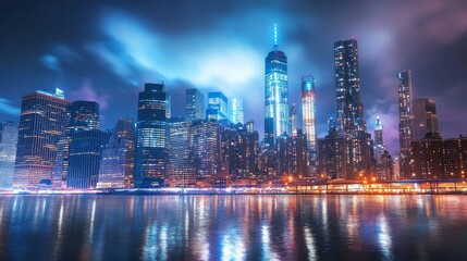 Fototapeta premium New Yearâ€™s Eve Countdown in a Modern Metropolis