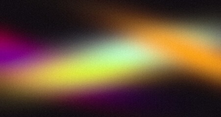 Elegant color gradient grainy background. Abstract dark green purple orange black color glowing noisy gradient, vibrant colors flow,noise texture effect background