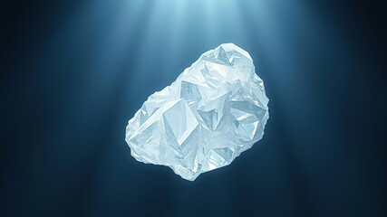 A large, shimmering crystal formation suspended in mid-air, surrounded by a halo of bright, shimmering light, space scene, radiant aura, twinkling lights