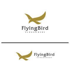 Flying Bird logo design concept template. Eagle logo vector illustration
