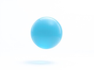 A single blue bubble hovering in mid-air, surrounded by a soft white background, ethereal, fantasy