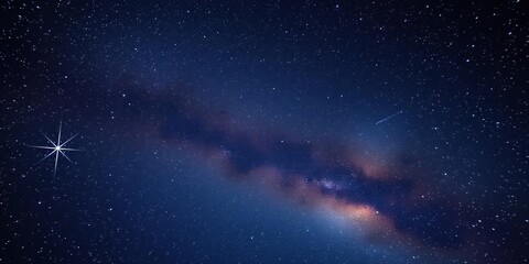 Fototapeta premium Celestial wonder of the night sky with sparkling stars and a vibrant galaxy, twinkling lights, celestial bodies, stellar display