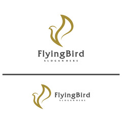 Obraz premium Flying Bird logo design concept template. Eagle logo vector illustration