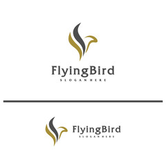 Flying Bird logo design concept template. Eagle logo vector illustration