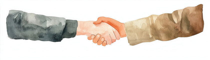 A handshake between two individuals symbolizes agreement and partnership, showcasing unity and cooperation.