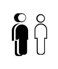 Image of Coronavirus distance Icon. white background.