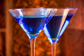 abstract art geometric cocktail glass blue drink