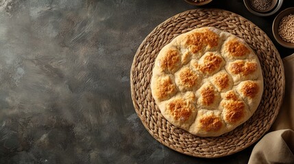 Freshly Baked Bread on Rustic Surface