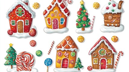 Naklejka premium Gingerbread cookies, Christmas theme, isolated on white background 
