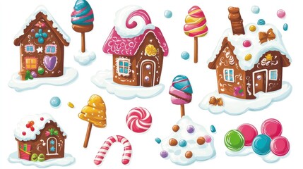 Naklejka premium Gingerbread cookies, Christmas theme, isolated on white background 