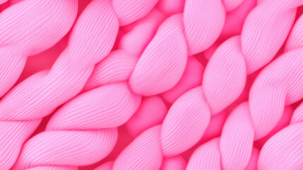 Obraz premium 3D knitted fabric seamless pattern pink white background. wool fiber texture design wallpaper