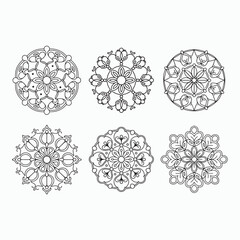 Simple black and white mandala, simple mandala coloring pages, vector file, tattoo design