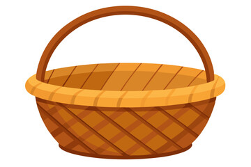 Empty wicker basket vector illustration 