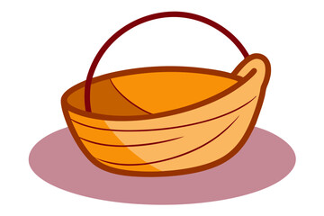Fototapeta premium Empty wicker basket vector illustration 
