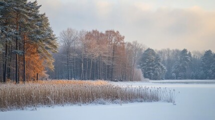 Fototapeta premium First Day of Winter, copy space