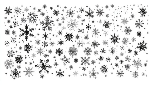 Sticker snowflakes christmas illustration, Collection of Christmas on white background