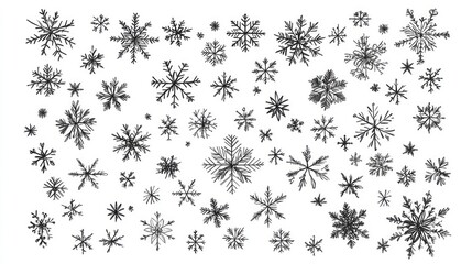 Sticker snowflakes christmas illustration, Collection of Christmas on white background