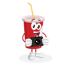 Soft drink Logo mascot with camera pose