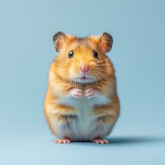 hamster on blue background