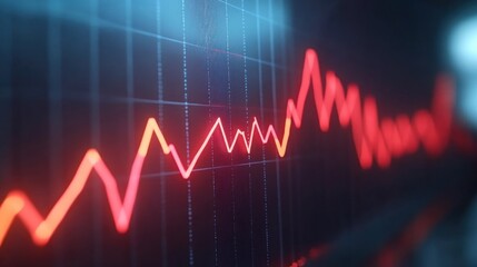 Naklejka premium Digital graph tracking daily sales progress toward an ambitious target sales team monitoring their performance closely to ensure they reach their target