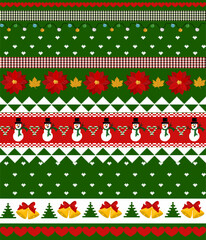 Seamless Christmas Sweater Pattern, Festive Knitted Design, Winter Holiday Background, Colorful Christmas Pattern