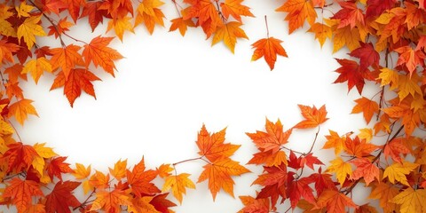 Fototapeta premium Vibrant beech leaves in various shades of orange, red, and yellow, creating a stunning autumn foliage display, vibrant, foliage, fall