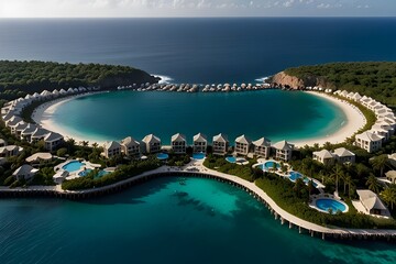 Fototapeta premium view of the sea resort
