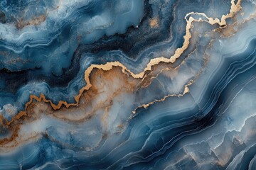 Naklejka premium Abstract blue marble with gold. Perfect for backgrounds, website design, or any project requiring a unique, luxurious feel.