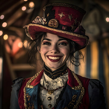 A female Circus Ringmaster 