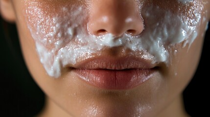 Person with facial cream