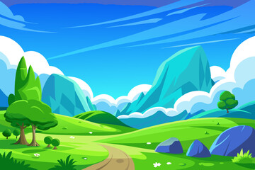 Nature landscape  vector illustration 