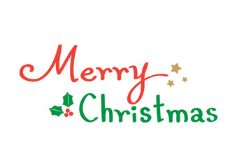 Merry Christmas calligraphy isolated on white background.Hand drawn vector brush lettering calligraphy.