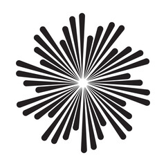 Retro Sunburst icon set, Vintage sunburst Fireworks design isolated icon. radial Sunburst element. vector illustration.