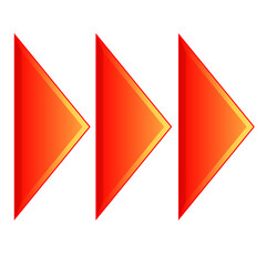 グラフィック素材「三角矢印・早送り」赤