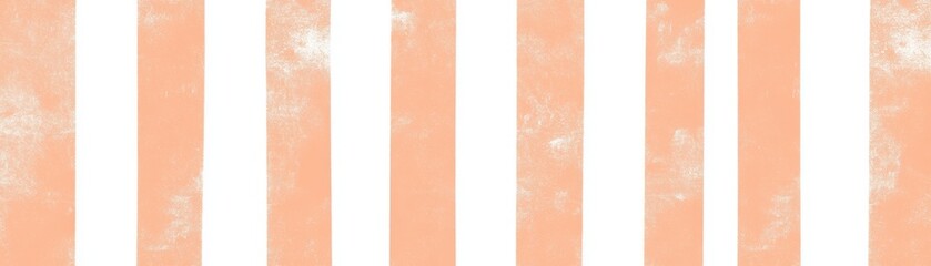 Fototapeta premium Abstract Background of Vertical Peach and White Stripes with a Distressed Texture