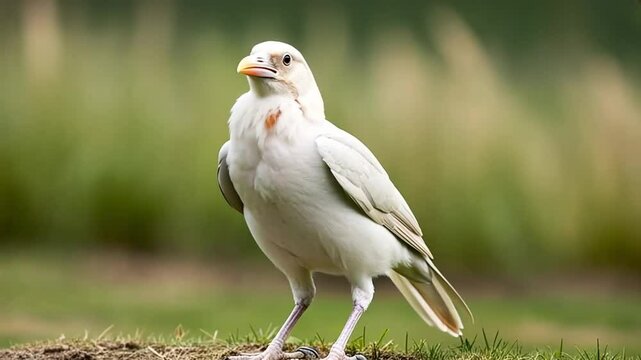 Rare raven with white color