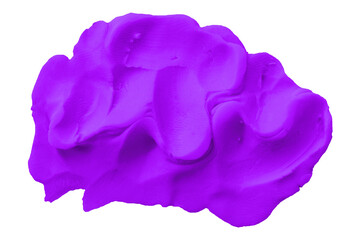 Purple clay texture isolated on transparent background.