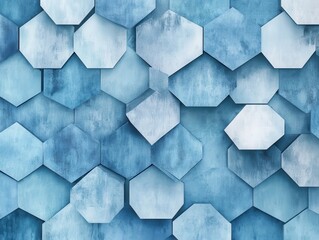 Abstract Blue Octagonal Geometric Wall Pattern