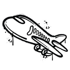 Graffiti Spray aircraft isolated on white background
