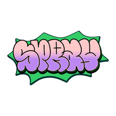 Graffiti Throw Up Bubble Vector Word SPRAY
