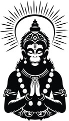 Hanuman Jayanti wishing vector design.