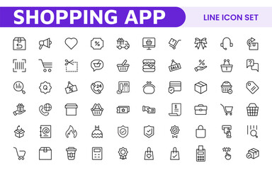 Shopping Icon Set. Vibrant and engaging icons for enhancing e-commerce platforms, perfect for product listings, cart management, and checkout processes to elevate the online shopping experience.