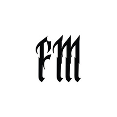 FM monogram logo design letter text name symbol monochrome logotype alphabet character simple logo