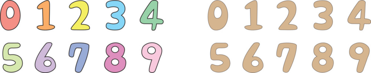 手書きの可愛い数字アイコン